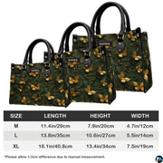 Size comparison chart detailing dimensions for medium, large, and extra-large handbags.