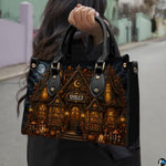 Personalized Witch Leather Bags, Halloween Purses For Women, Witch Art Bag, Spooky Halloween Purses, Holiday Gifts