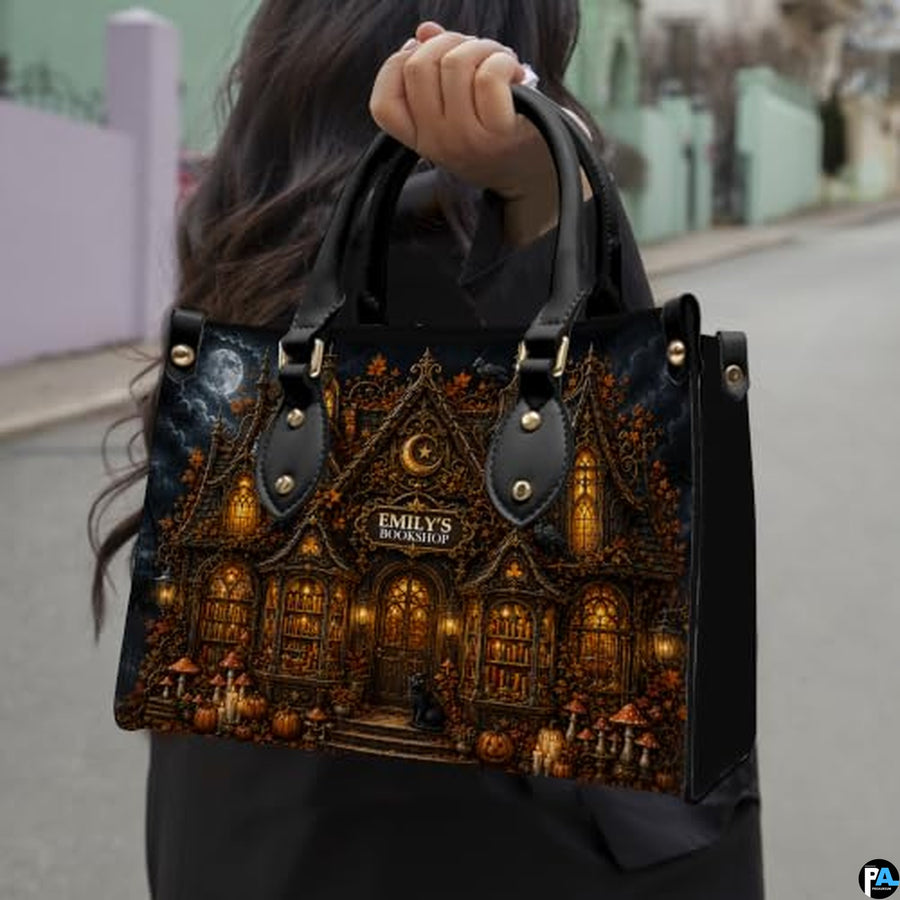 Personalized Witch Leather Bags, Halloween Purses For Women, Witch Art Bag, Spooky Halloween Purses, Holiday Gifts
