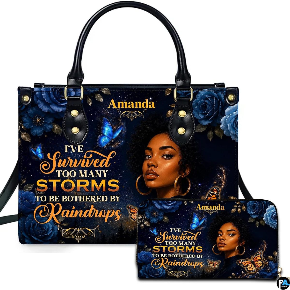 Personalized African American Leather Bag, African Purse, Gifts for Black Girl Women, Black History Handbags
