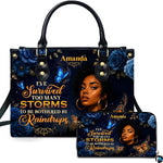 Personalized African American Leather Bag, African Purse, Gifts for Black Girl Women, Black History Handbags