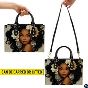 Dual carrying demonstration highlighting handheld and hanging orientations of the artwork accessory.