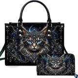 Crowned Cat Sapphire Eyes Gothic Celestial Artwork Design