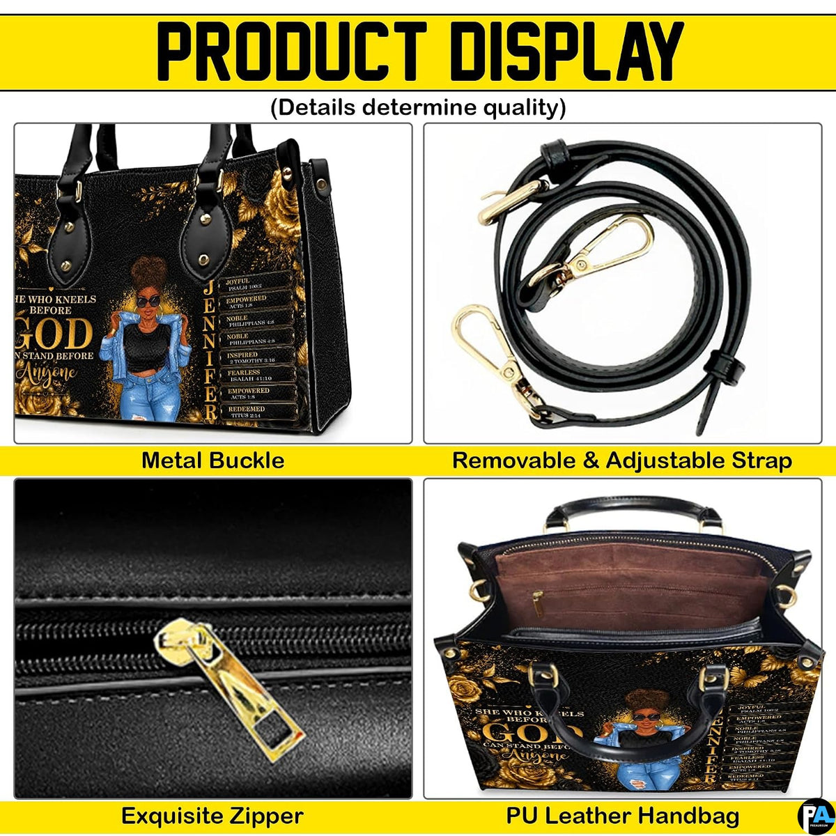 Feature diagram highlighting structural panels and exterior artwork placement on the accessory.