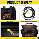Visual demonstration showing handheld and over-the-shoulder styling options for the accessory.