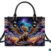 Personalized Dragon Leather Handbag, Fantasy Gothic Purse for Women, Mythical Shoulder Bag Gift for Dragon Lovers