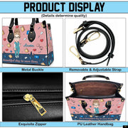 PREAUREUM "{split_values}" Personalized {collection_title} Leather Handbag