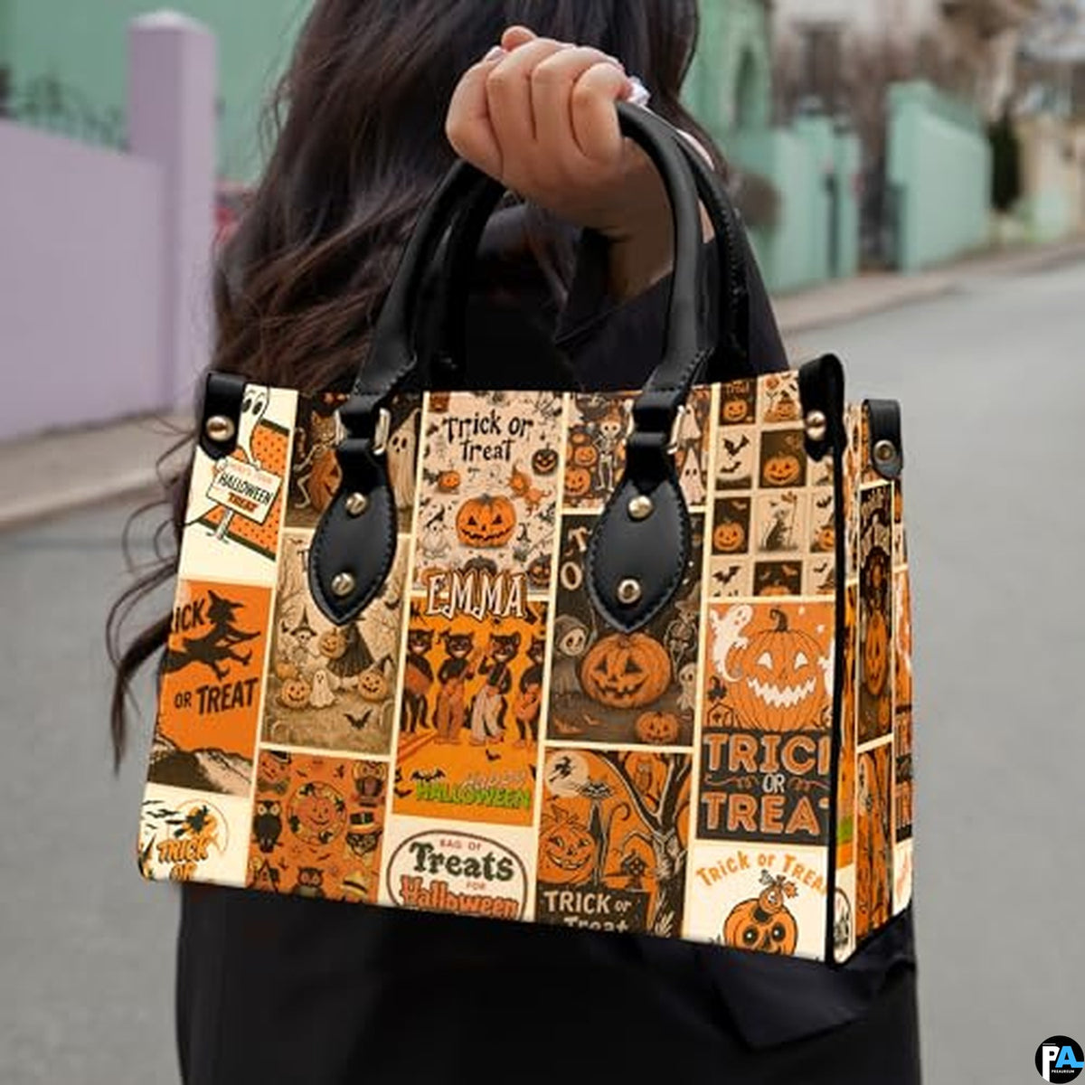 Personalized Witch Leather Bags, Halloween Purses For Women, Witch Art Bag, Spooky Halloween Purses, Holiday Gifts