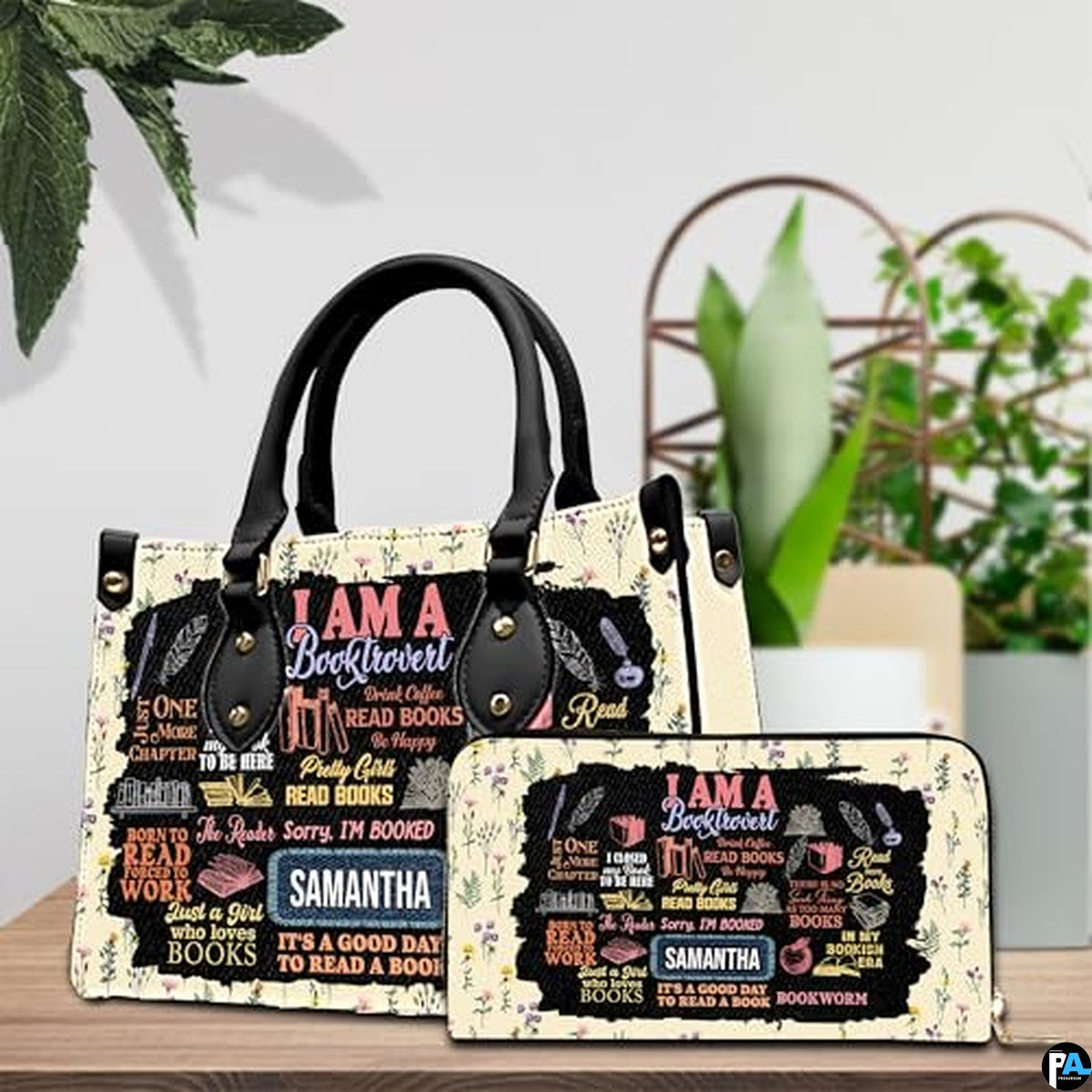 Personalized Book Lover Leather Bag, Just A Girl Who Loves Book Handbag With Name, Books Purse, Gifts For Readers, Writer