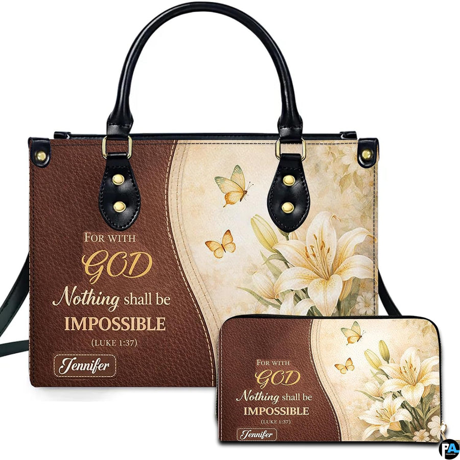 Personalized Christian Leather Handbag – Custom Purse Faith Gift for Mom, Grandma, Women Birthday or Christmas