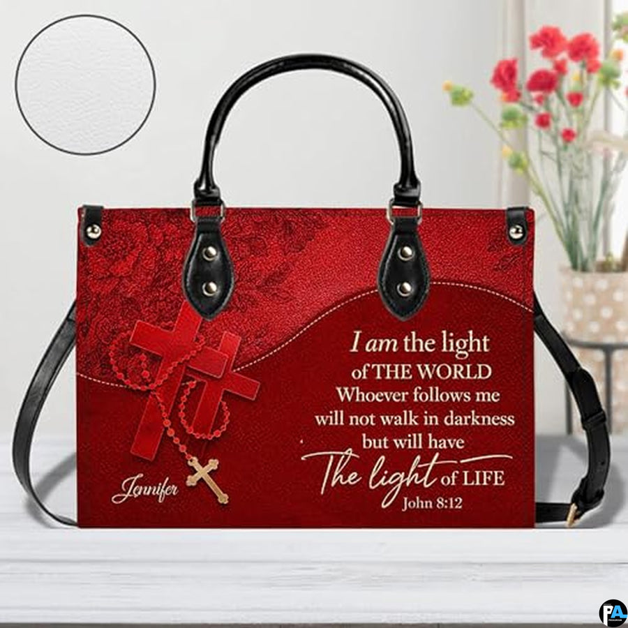 Personalized Christian Leather Handbag – Custom Purse Faith Gift for Mom, Grandma, Women Birthday or Christmas
