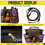 Personalized Black Women Leather Bag, Custom Name African Purses and Handbags Gifts for Mom Birthday Christmas Mothers Day