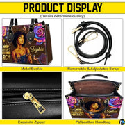 Personalized Black Women Leather Bag, Custom Name African Purses and Handbags Gifts for Mom Birthday Christmas Mothers Day