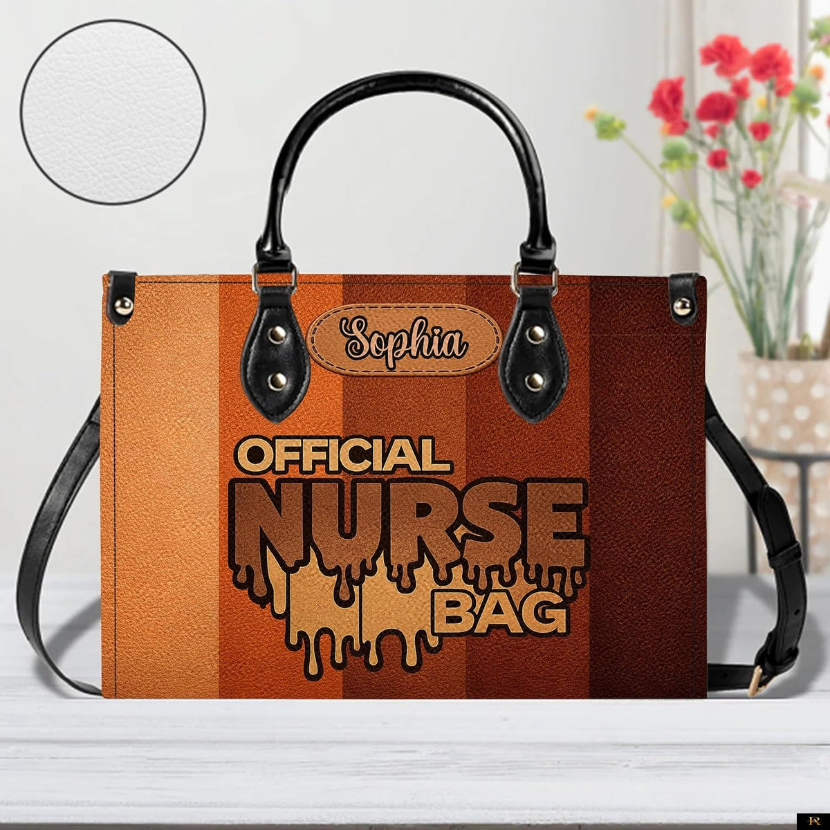 PREAUREUM "{split_values}" Personalized {collection_title} Leather Handbag