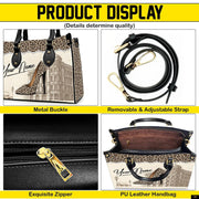 PREAUREUM "{split_values}" Personalized {collection_title} Leather Handbag