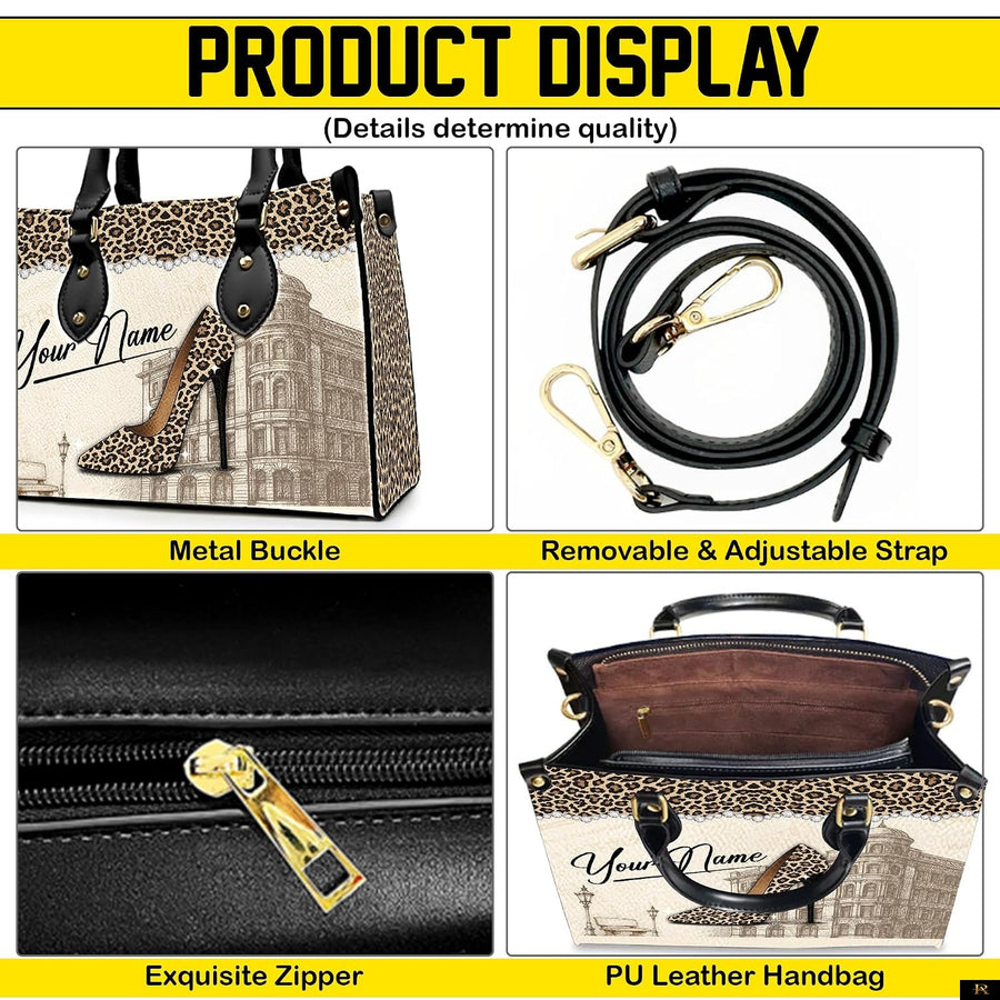 PREAUREUM "{split_values}" Personalized {collection_title} Leather Handbag