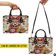 Custom Festive Highland Cow Handbag for Christmas Gift