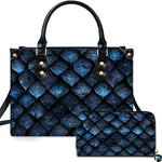 Personalized Fantasy Blue Dragon Scale Handbag for Dragon Lovers Gift