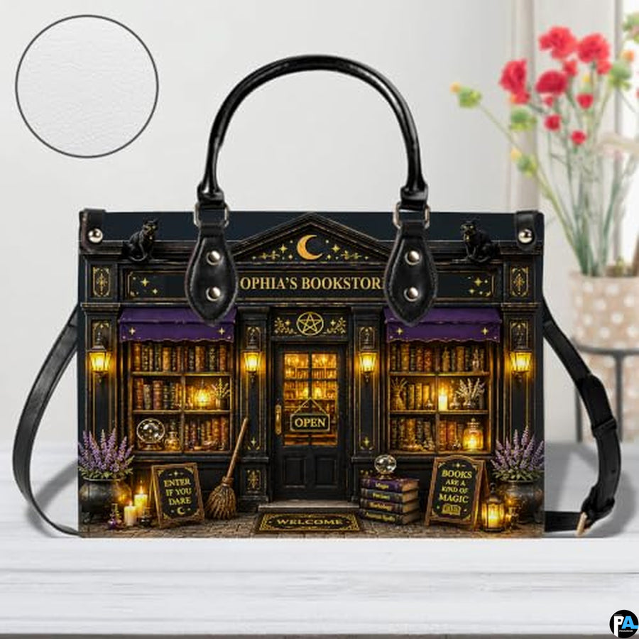Personalized Mystical Sophia's Bookstore Facade Tote Bag