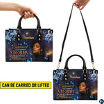 Presentation showing holding and shoulder carrying options for celestial woman painting graphics.