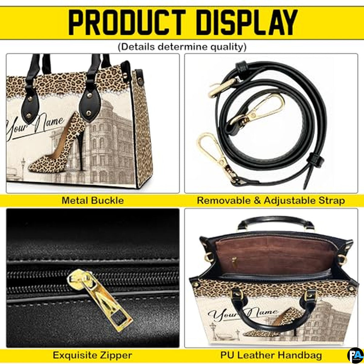 Personalized African American Leather Bag, African Purse, Gifts for Black Girl Women, Black History Handbags