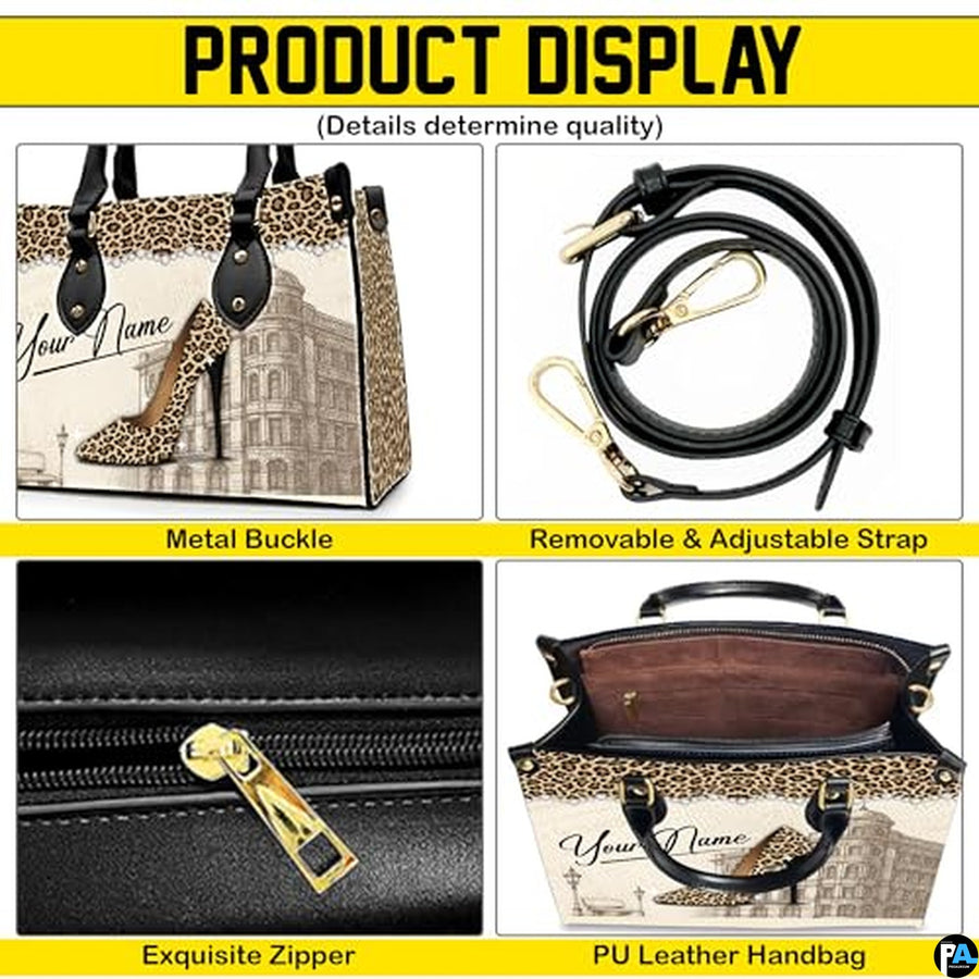 Personalized African American Leather Bag, African Purse, Gifts for Black Girl Women, Black History Handbags
