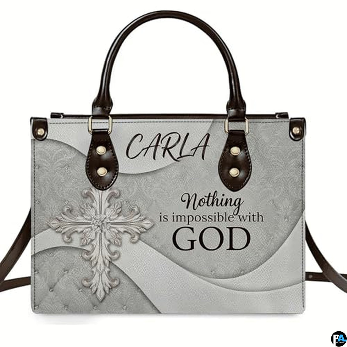 Personalized Christian Leather Handbag – Custom Purse Faith Gift for Mom, Grandma, Women Birthday or Christmas