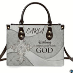 Personalized Christian Leather Handbag – Custom Purse Faith Gift for Mom, Grandma, Women Birthday or Christmas