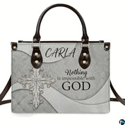 Personalized Christian Leather Handbag – Custom Purse Faith Gift for Mom, Grandma, Women Birthday or Christmas