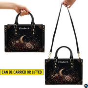 Visual demonstration showing handheld and over-the-shoulder styling options for the accessory.