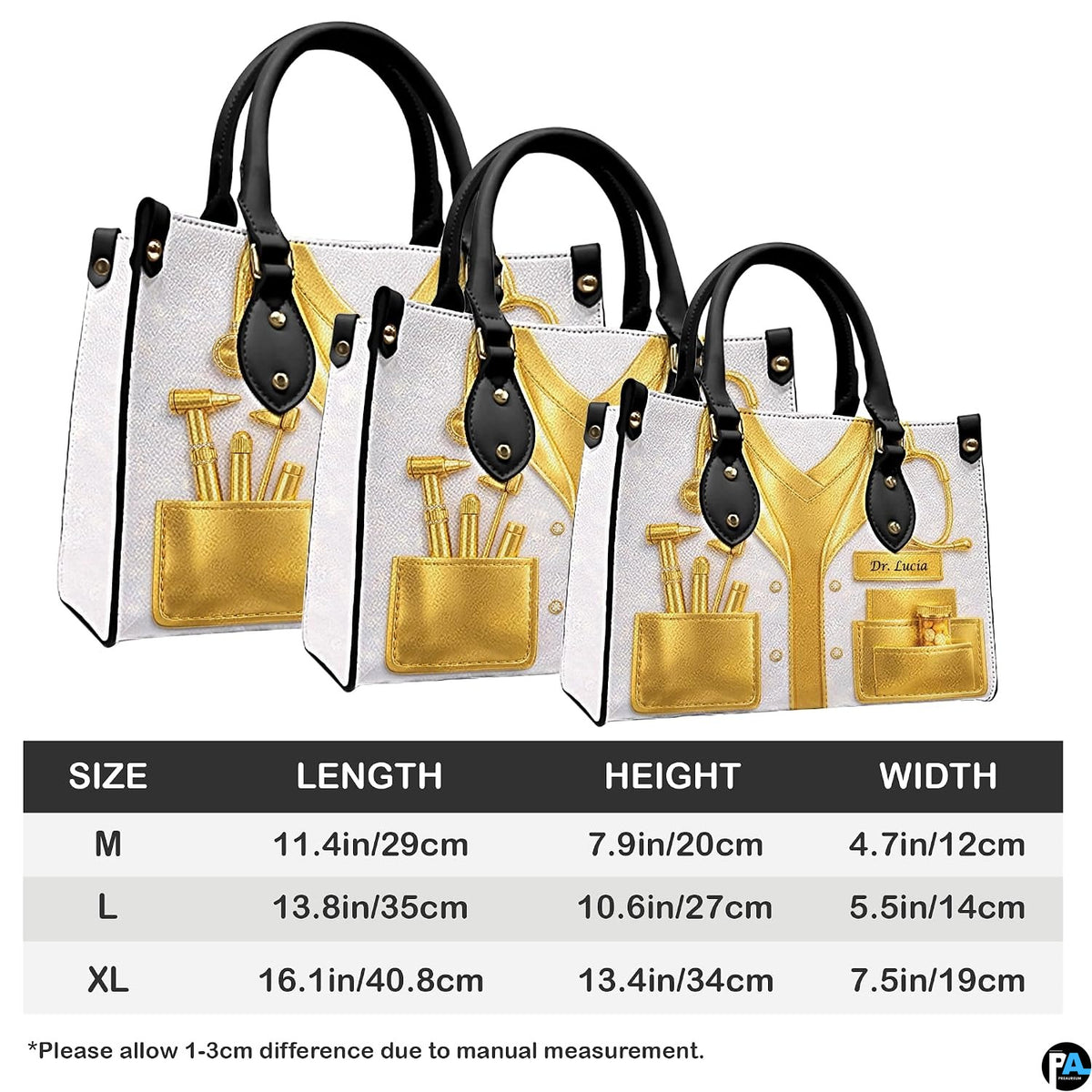 Top-down view of the handbag highlighting clean upper lines and dual carrying handles.