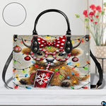 Custom Festive Highland Cow Handbag for Christmas Gift