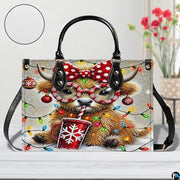 Custom Festive Highland Cow Handbag for Christmas Gift
