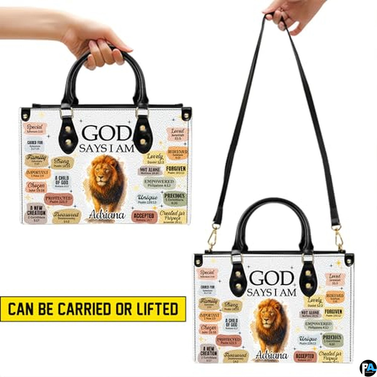 Personalized Christian Leather Handbag For Women, Bible Purse, Religious Bags Christian Gift For Women Her, Jesus Bag