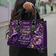 Personalized Flower religious scripture with nature elements Tote Bag