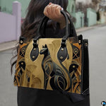 Black Cat Leather Bag – Vintage Cat Art Handbag, Stylish Animal-Themed Purse, Unique Gift for Cat Lovers