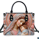 Detailed central medallion showing sleeping Madonna holding sleeping Christ Child