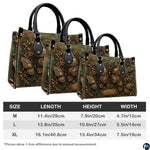 Personalized Animal Leather Handbag – Custom Name Flowers with 2D Print with 3D Effect – Gift for Gramma, Mom, Daughter
