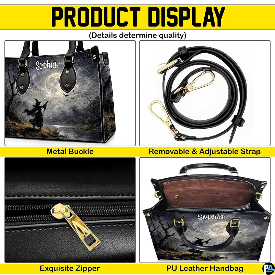 Visual demonstration showing handheld and over-the-shoulder styling options for the accessory.