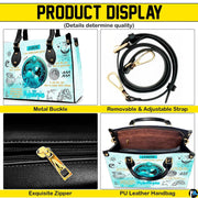 Interior view of tote handbag showing lining and inner storage compartments