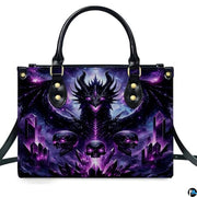 Personalized Dragon Leather Handbag, Fantasy Gothic Purse for Women, Mythical Shoulder Bag Gift for Dragon Lovers