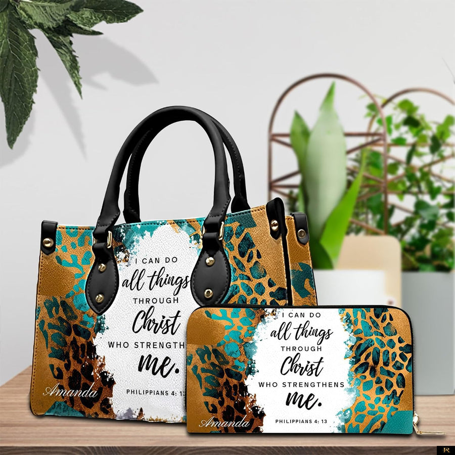 PREAUREUM "{split_values}" Personalized {collection_title} Leather Handbag