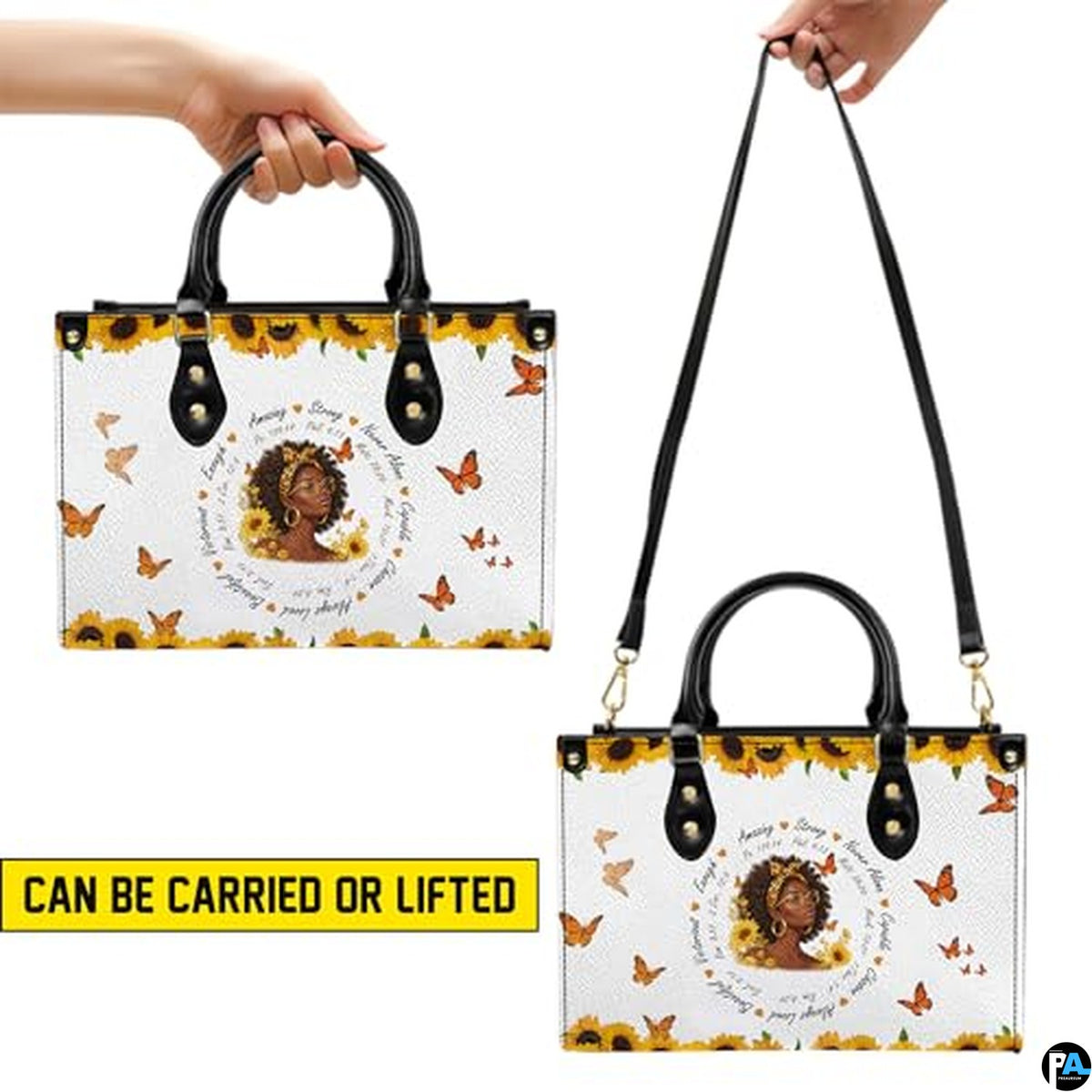 Personalized Leather Handbag for Black Women, Custom African Purse Bag Set, Birthday Meaningful Gifts for Mom, Friend