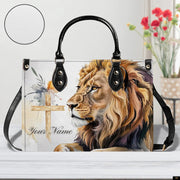 PREAUREUM "{split_values}" Personalized {collection_title} Leather Handbag