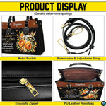 Four-panel showcase illustrating design details, hardware, and interior layout.