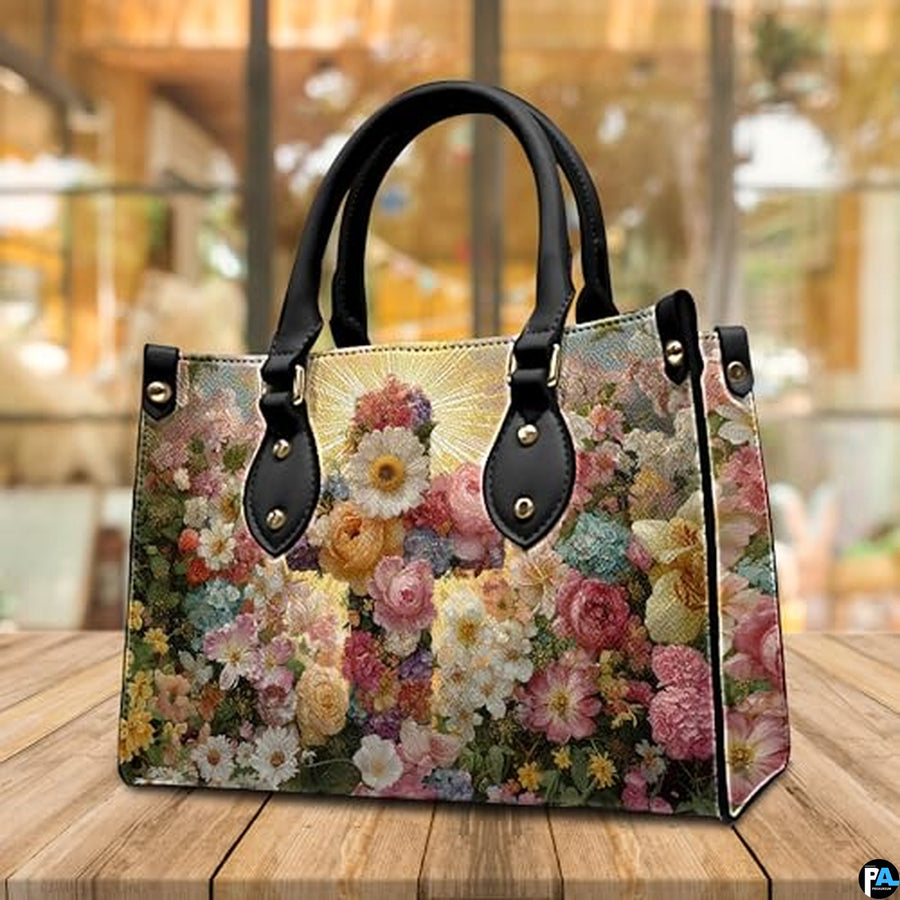 Custom Catholic Virgin Mary Leather Bag, Personalized Name Handbags and Purses for Christian Women Religious Bag Gifts
