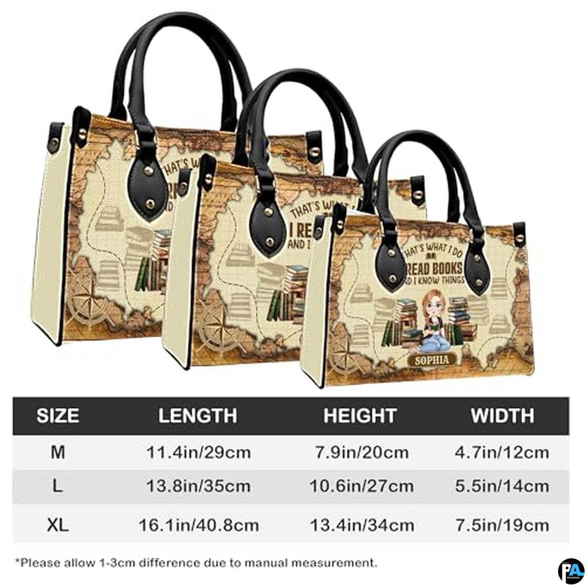 Personalized Book Lover Leather Bag, Just A Girl Who Loves Book Handbag With Name, Books Purse, Gifts For Readers, Writer