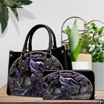 Personalized Halloween Leather Handbag – Custom Witch 3D Printing Effect Purses For Women – Spooky Gothic Shoulder Bag