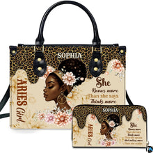Personalized African American Leather Bag, African Purse, Gifts for Black Girl Women, Black History Handbags