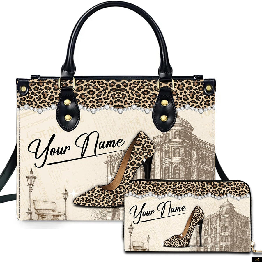 PREAUREUM "{split_values}" Personalized {collection_title} Leather Handbag